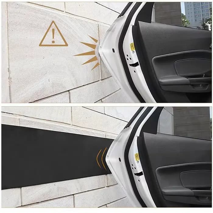 Protection murale de garage pour portes de voiture 200x20cm – Bande anti-rayures et moulure de sécurité extérieure