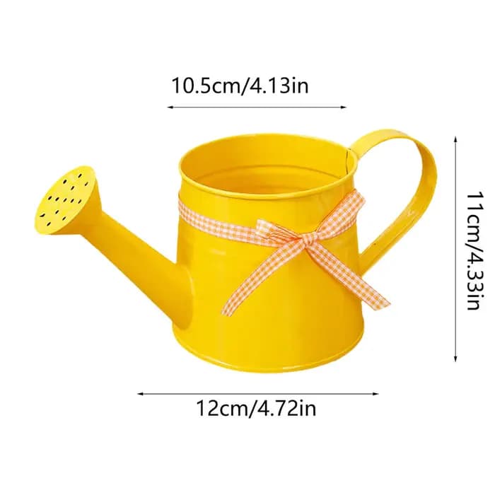 Mini arrosoir 1L en métal avec tête de pulvérisation et ruban à carreaux