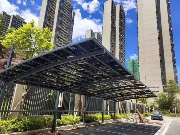 Carport en aluminium en forme de S de style européen - Abri de stationnement extérieur de villa pour vélo