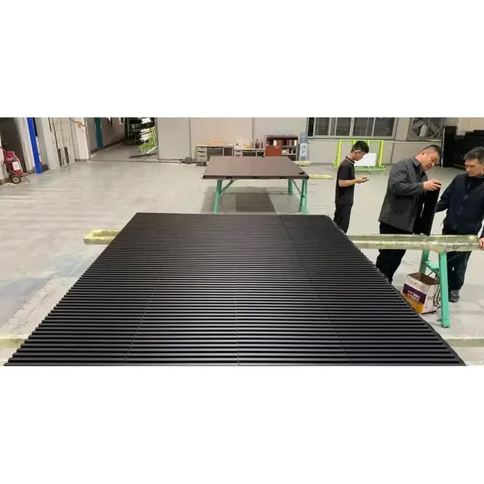 Grande porte de garage électrique moderne en aluminium
