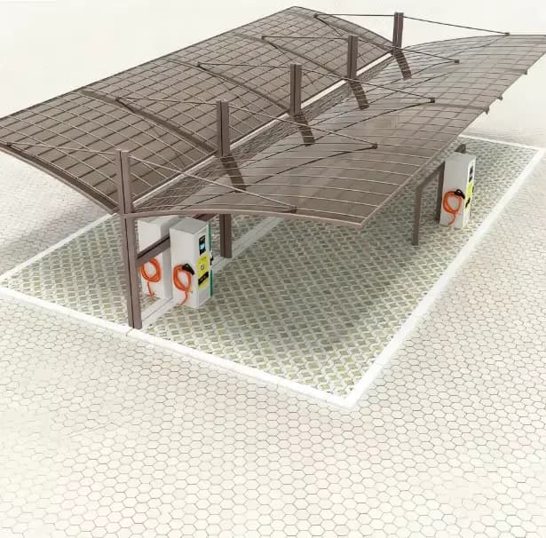 Carport en aluminium en forme de S de style européen - Abri de stationnement extérieur de villa pour vélo