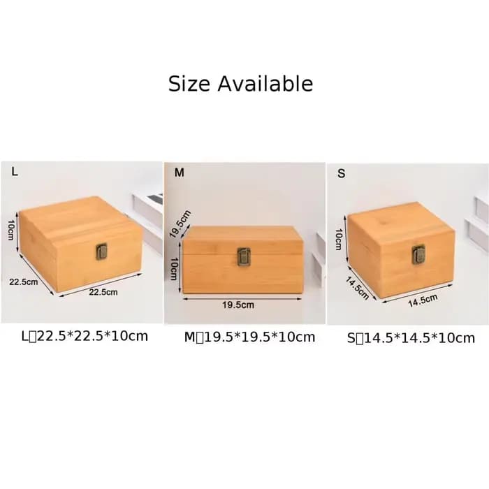 Boîte de rangement en bois de pin S/M/L