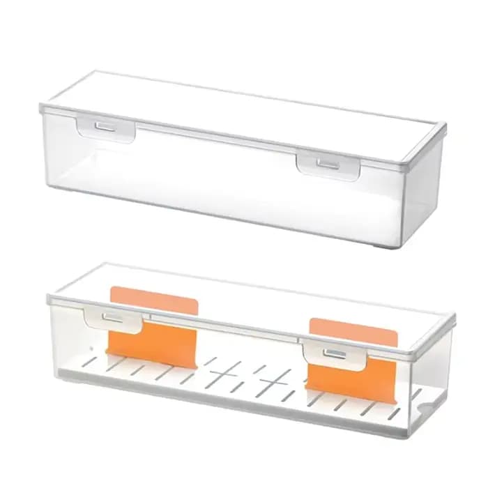 Boîte de rangement compartimentée en plastique transparent