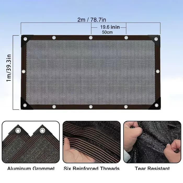 Voile d'ombrage pour jardin 3x6 pieds