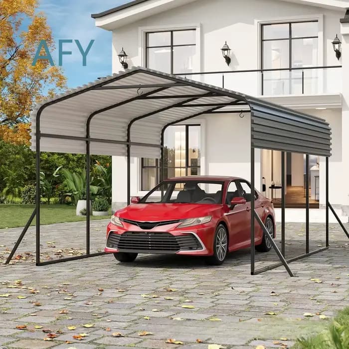 Garage métallique robuste en acier galvanisé avec toit renforcé