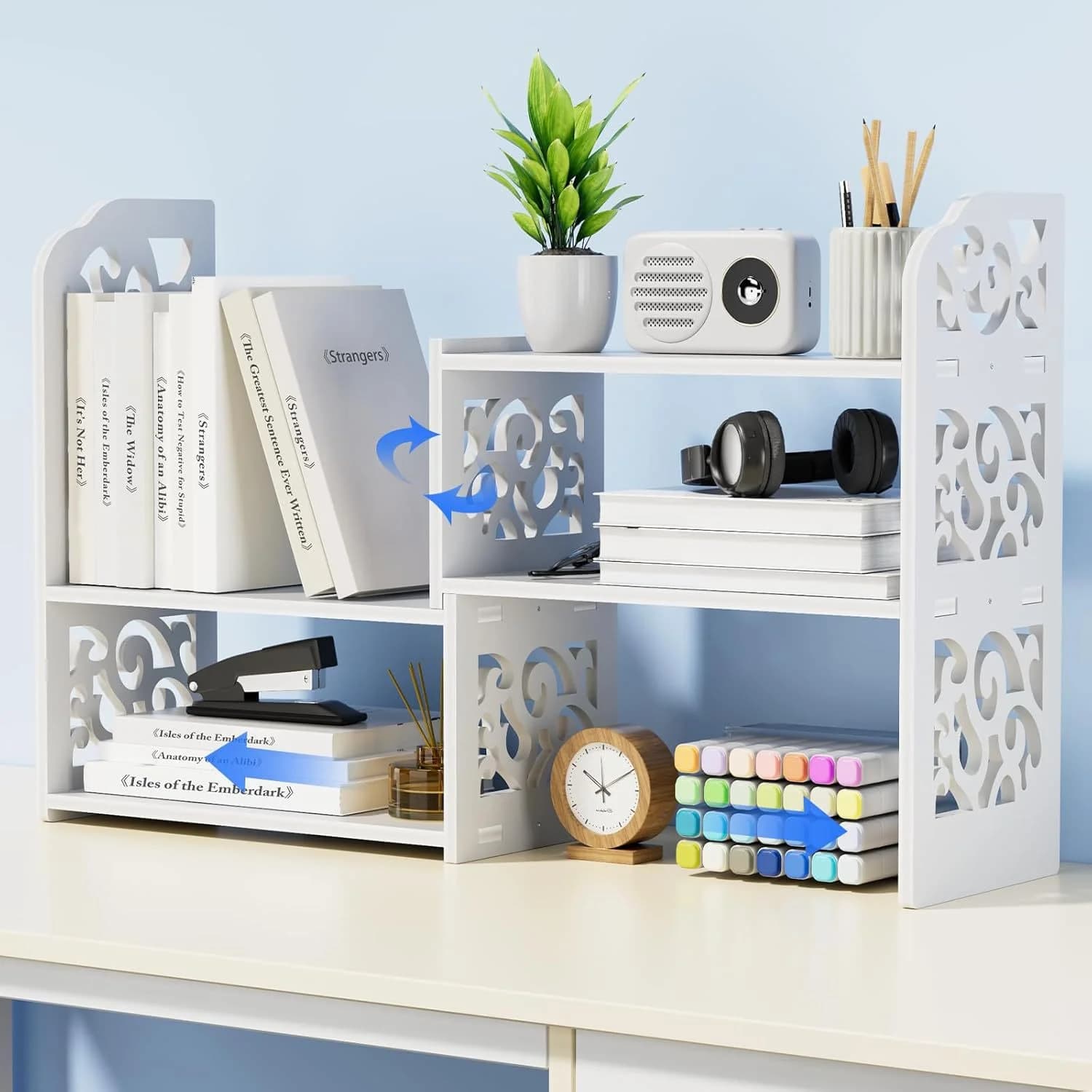 Étagère de rangement de bureau, bibliothèque de bureau mobile, bureau, étagère de rangement pour dor