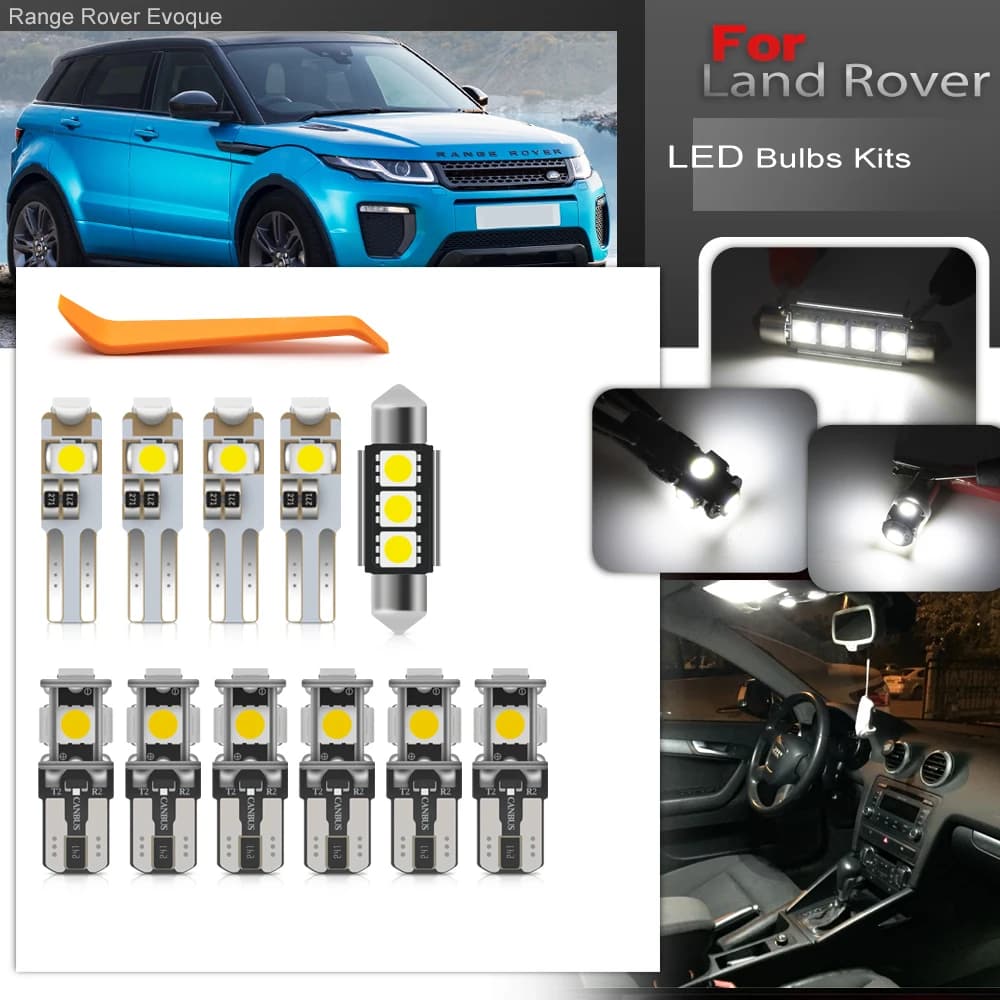 Kit d'éclairage intérieur Led blanc pour Land Rover Range Rover Evoque 2012 – 2018 Canbus, ampoules