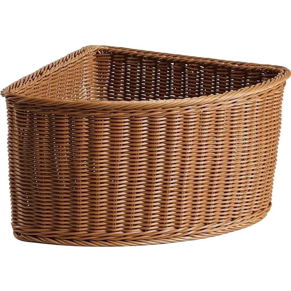 Panier de rangement d'angle pour vêtements et articles quotidiens, à forme circulaire pour optimiser
