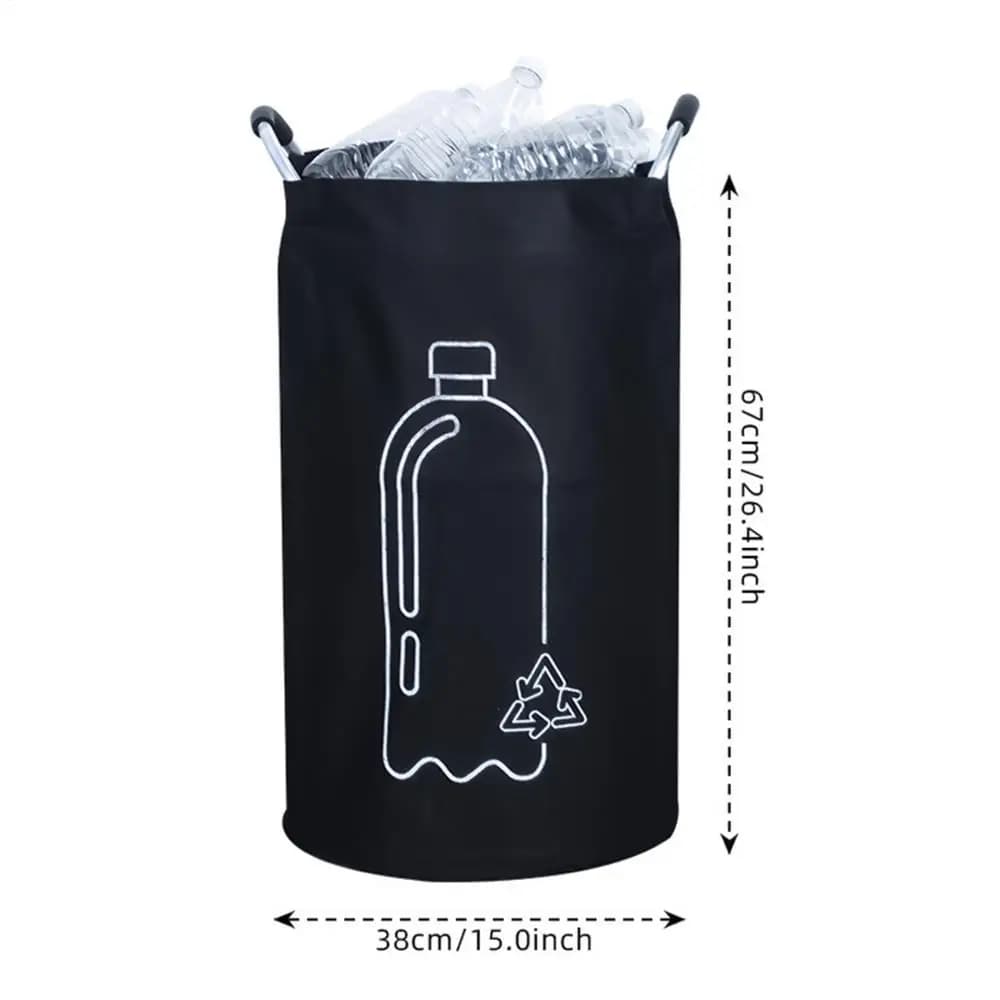 Sac de rangement pour bouteilles, poubelle de recyclage de 82l avec poignée en aluminium, panier à l