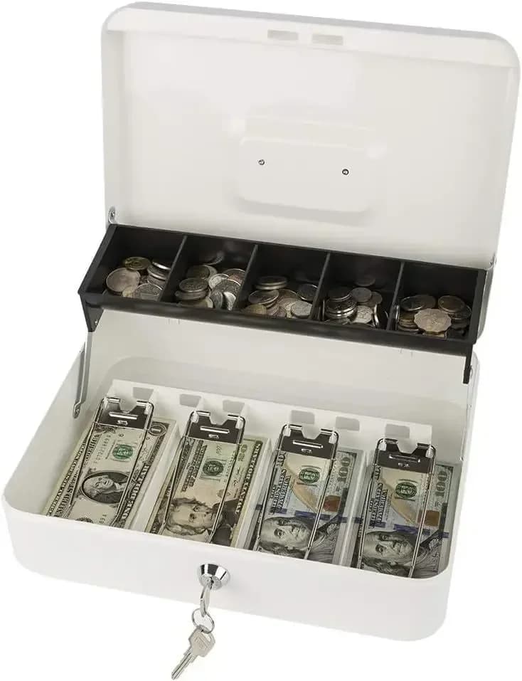 Tirelire pour économiser de l'argent, boîte à monnaie verrouillable avec plateau à monnaie, organisa