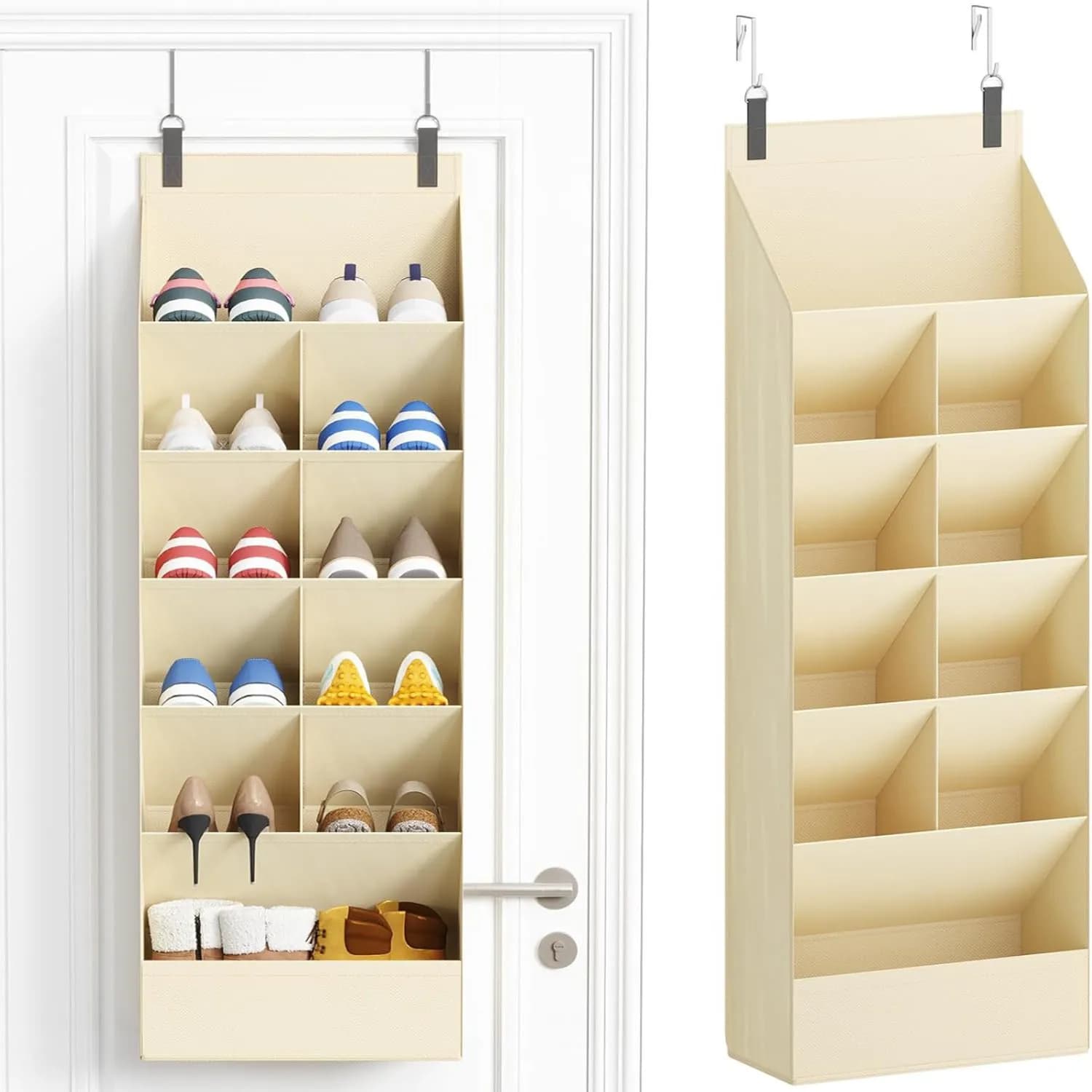 Sac de rangement pour chaussures en tissu, à suspendre à la porte, pour placard, dortoir, peut conte