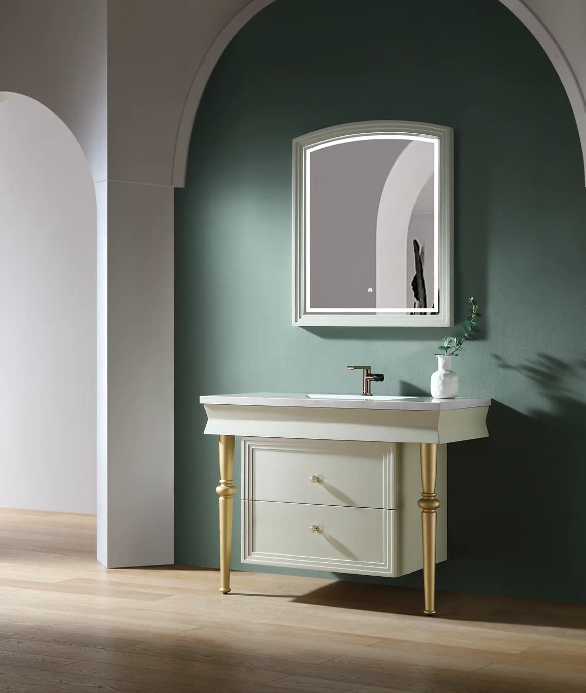 Armoire de salle de bain de Style moderne, armoire de rangement murale avec miroir, vanité de salle