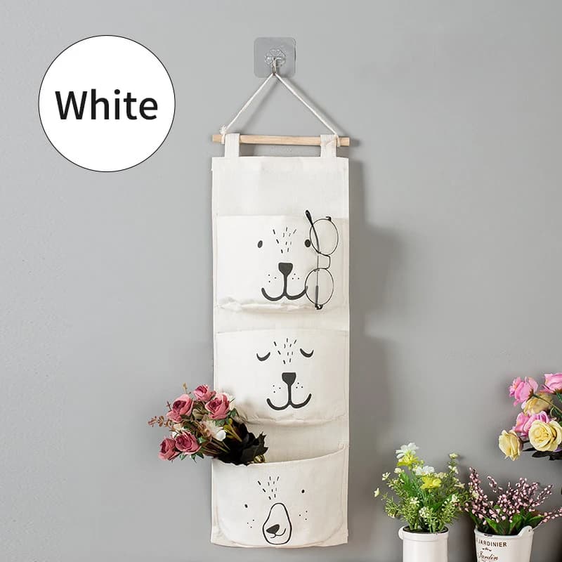 Sac de rangement suspendu 3 poches, joli organisateur de placard mural pour vêtements, sac suspendu