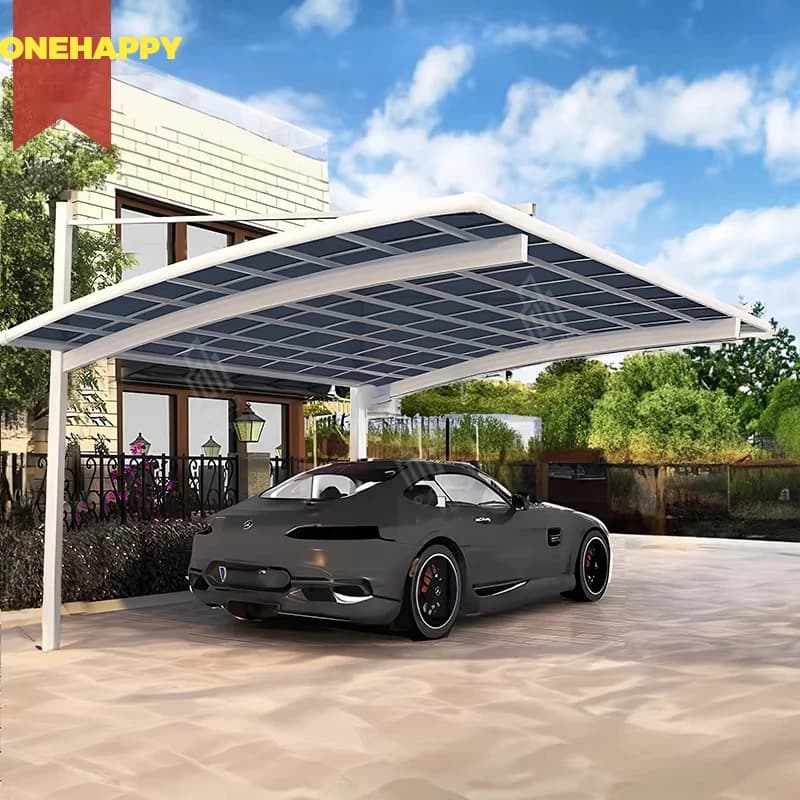 Système de garage en porte-à-faux en aluminium, carport personnalisé en métal et aluminium, auvent pour stationnement en polycarbonate