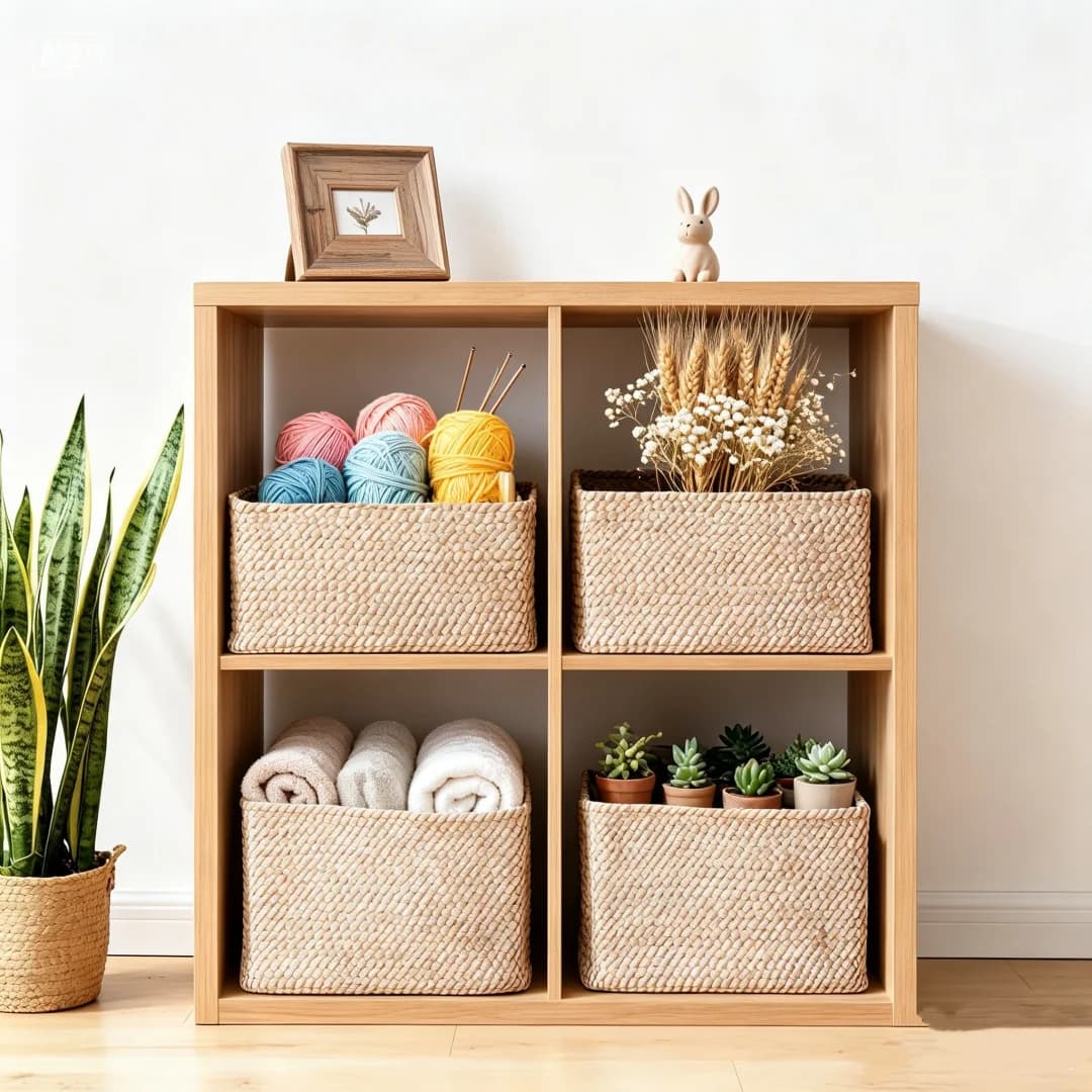 Panier de rangement en corde tissée avec poignée – Organisateur multifonctionnel pour vêtements, jouets