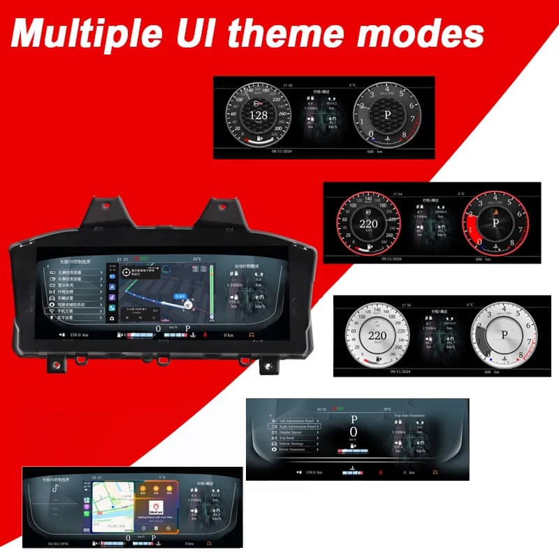 Tableau de bord numérique pour Range Rover Vogue 2013-2016/Range Rover Sport 2014 – 2017, compteur de vitesse Carplay, tableau de bord, jauge, 12.3'