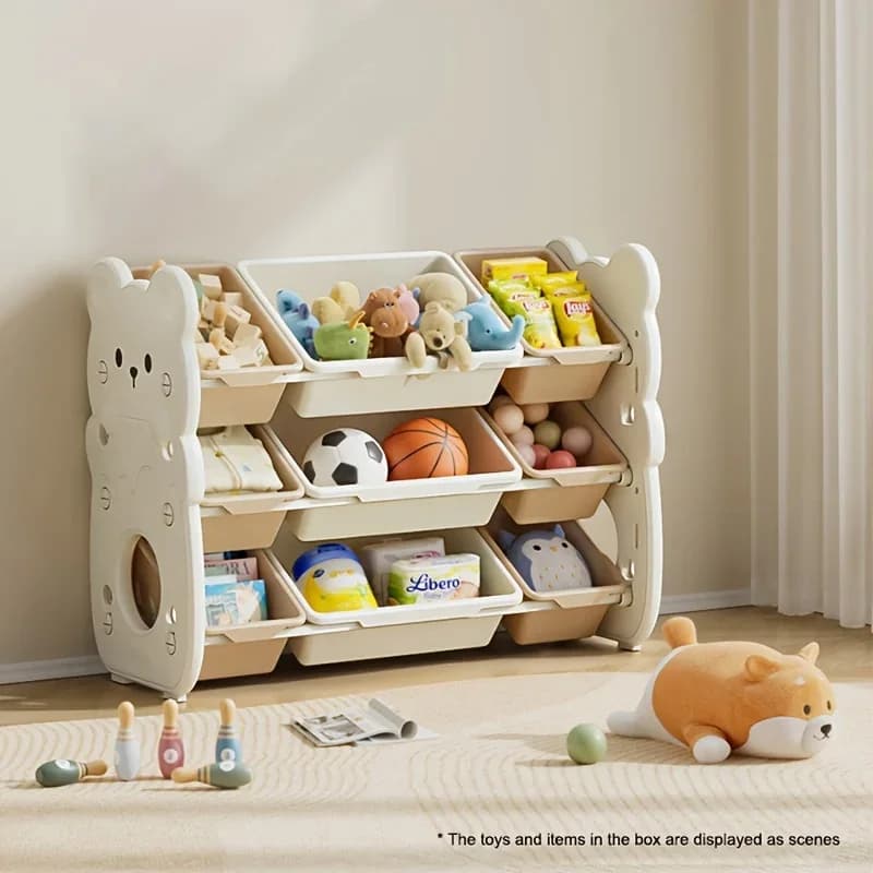 Étagère de rangement pour jouets d'enfants, grande capacité, organisateur multi-niveaux pour la maison, étagère de rangement pour bébé, pour le salon