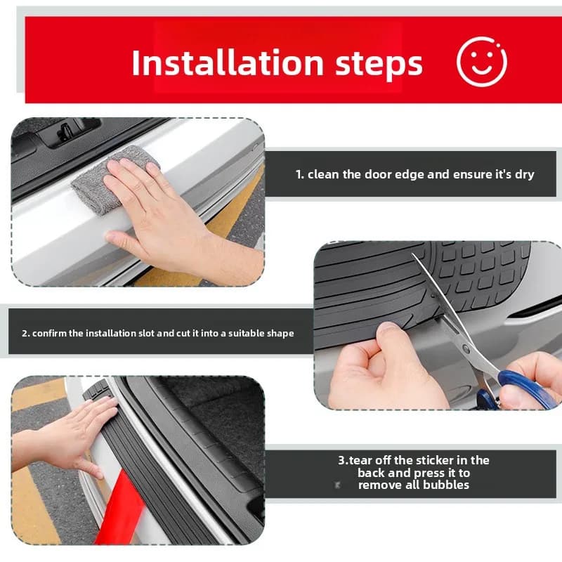 Bande de protection universelle pour coffre de voiture, anti-rayures, protection de seuil de porte, anti-usure, pare-chocs arrière, anti-collision, protection intérieure automobile