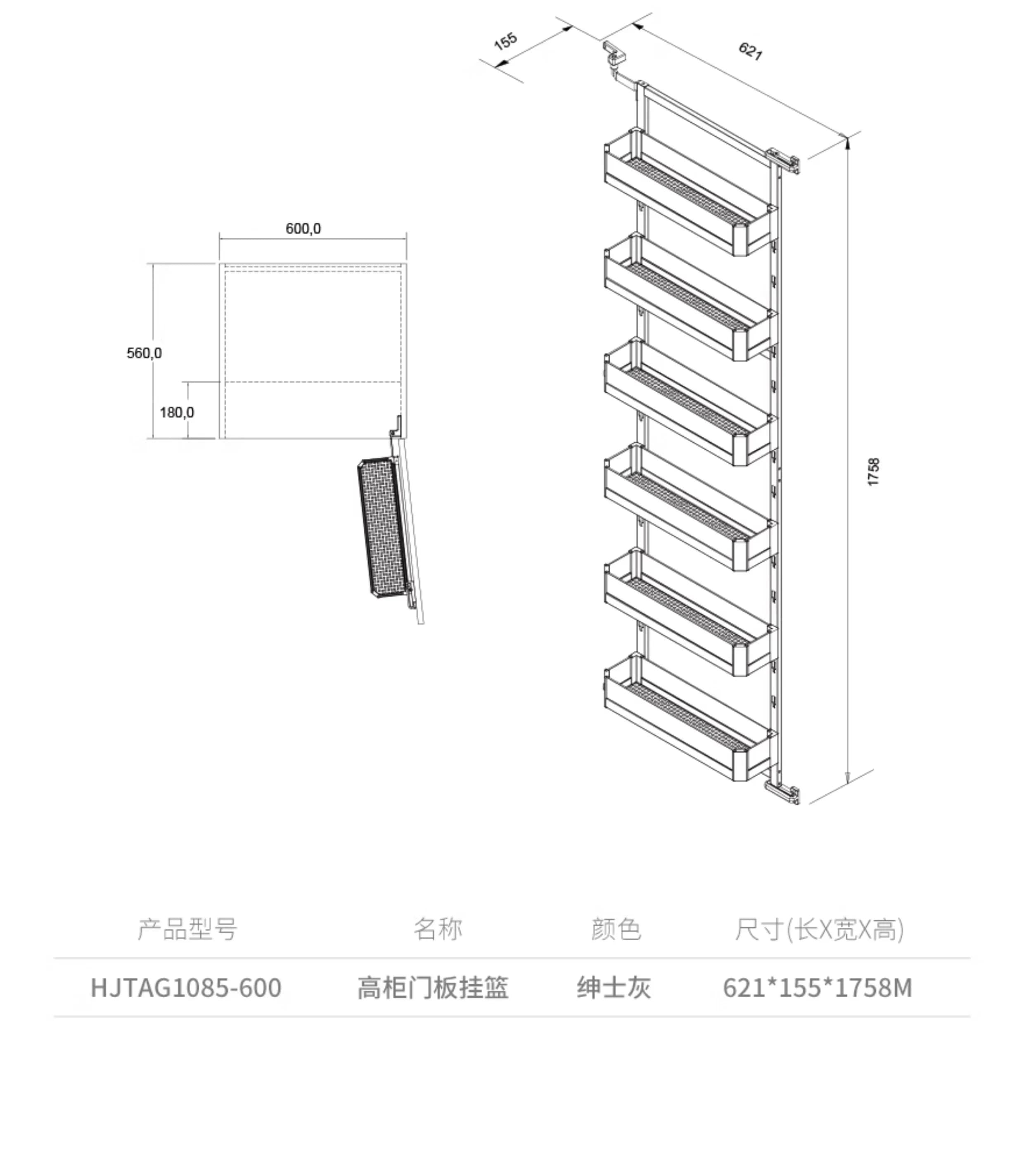 Panier de rangement d'angle pour armoire de cuisine solide, grande capacité