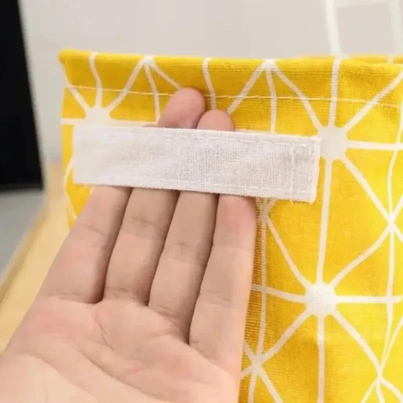 Panier de rangement pliable en tissu à motif quadrillé 20×16×14 cm, bac de rangement pliable avec poignée pour la maison, le bureau, le tiroir, le placard
