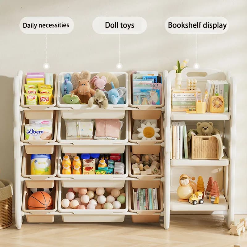 Étagère de rangement pour jouets d'enfants, grande capacité, organisateur multi-niveaux pour la maison, étagère de rangement pour bébé, pour le salon