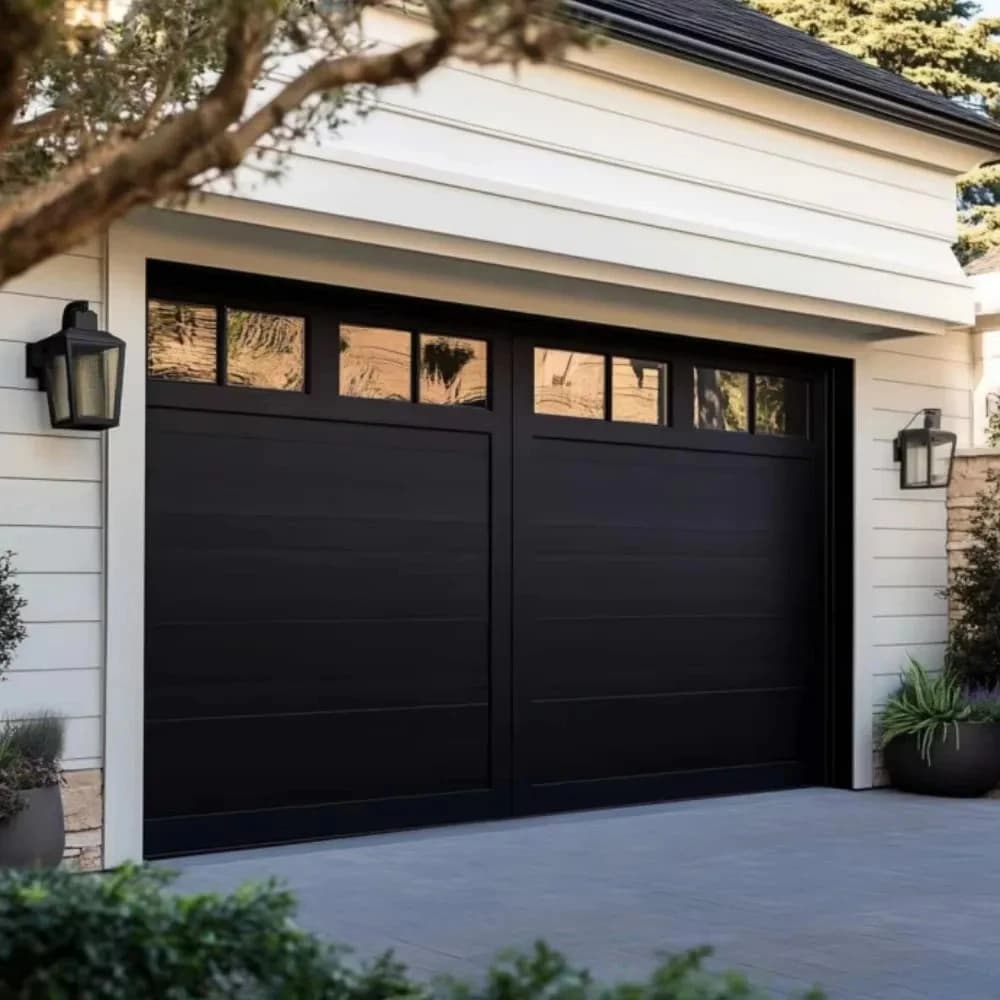 Porte de garage électrique en aluminium robuste, coupe-vent, anti-pluie, anti-rouille, durable, pour cour intérieure, avec ouverture automatique