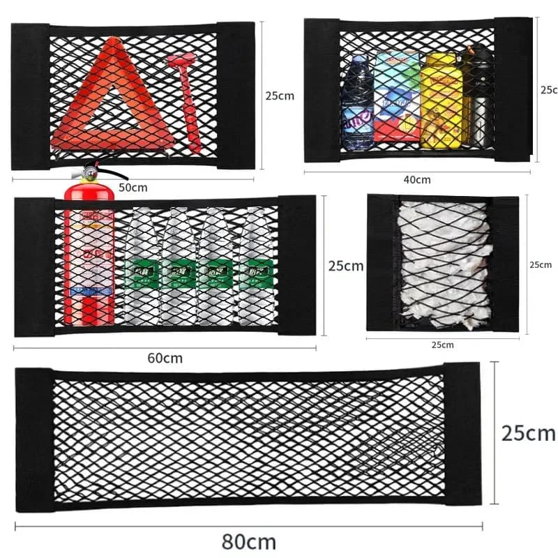 Filet de Rangement Extensible pour Voiture, Autocollant artificiel astique Magique, Universel, Sac de Siège Arrière