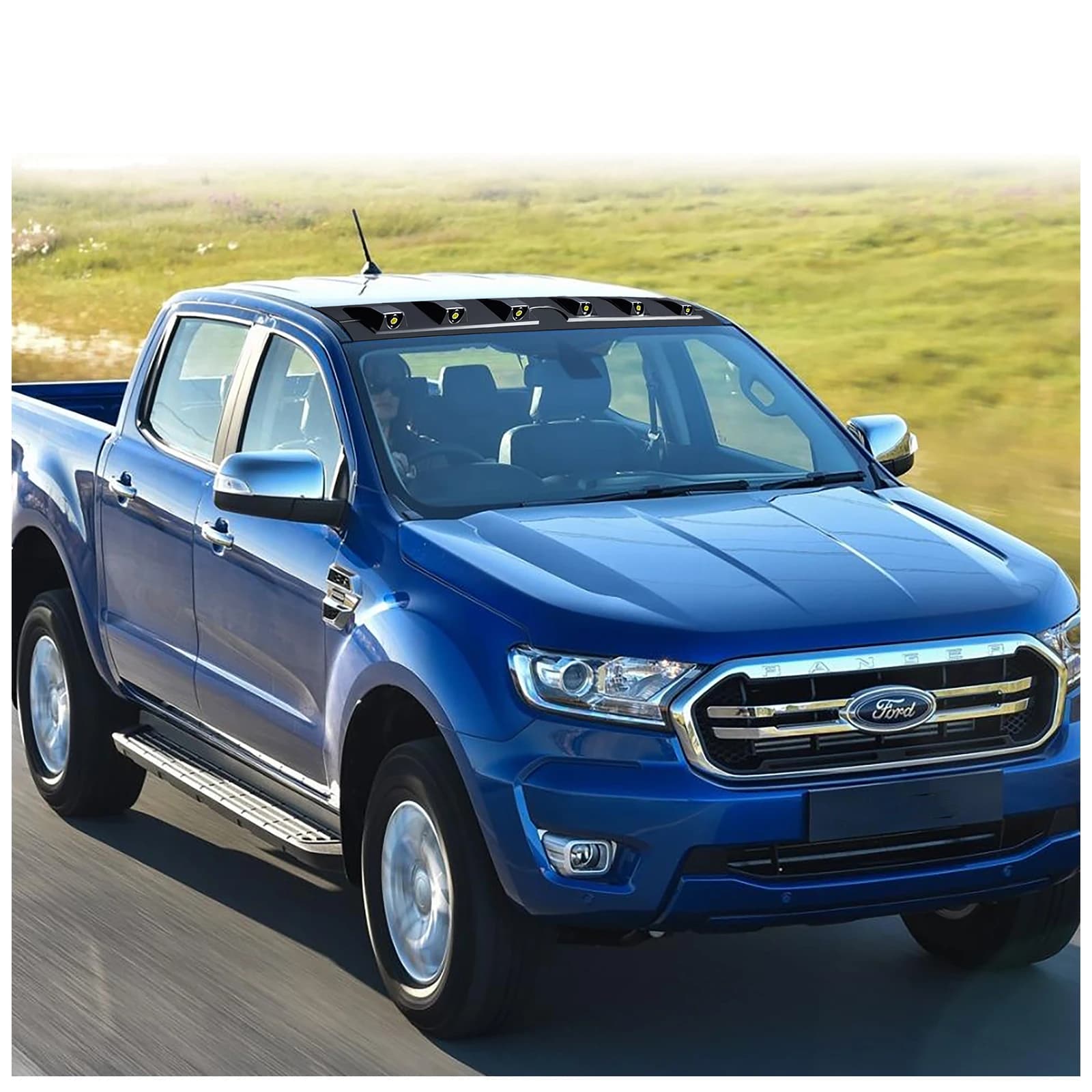 Accessoires de style Raptor pour lumières LED de toit avant, couvercle de modelmicrophone pour Ford Ranger 2019-2022, T8, Pbery, WILDTRAK, XL, XLT, XLS