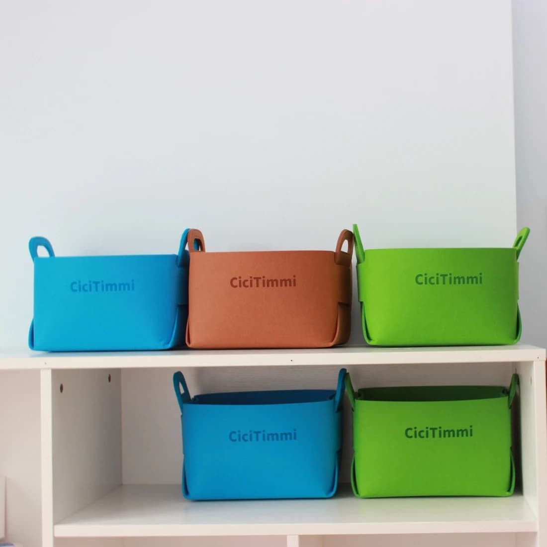 Paniers de rangement pliables avec poignée, étagère en tissu feutre, armoire, bacs, Cisco pliable, jouets, blocs, nettoyage de vêtements, évaluation, 3 pièces