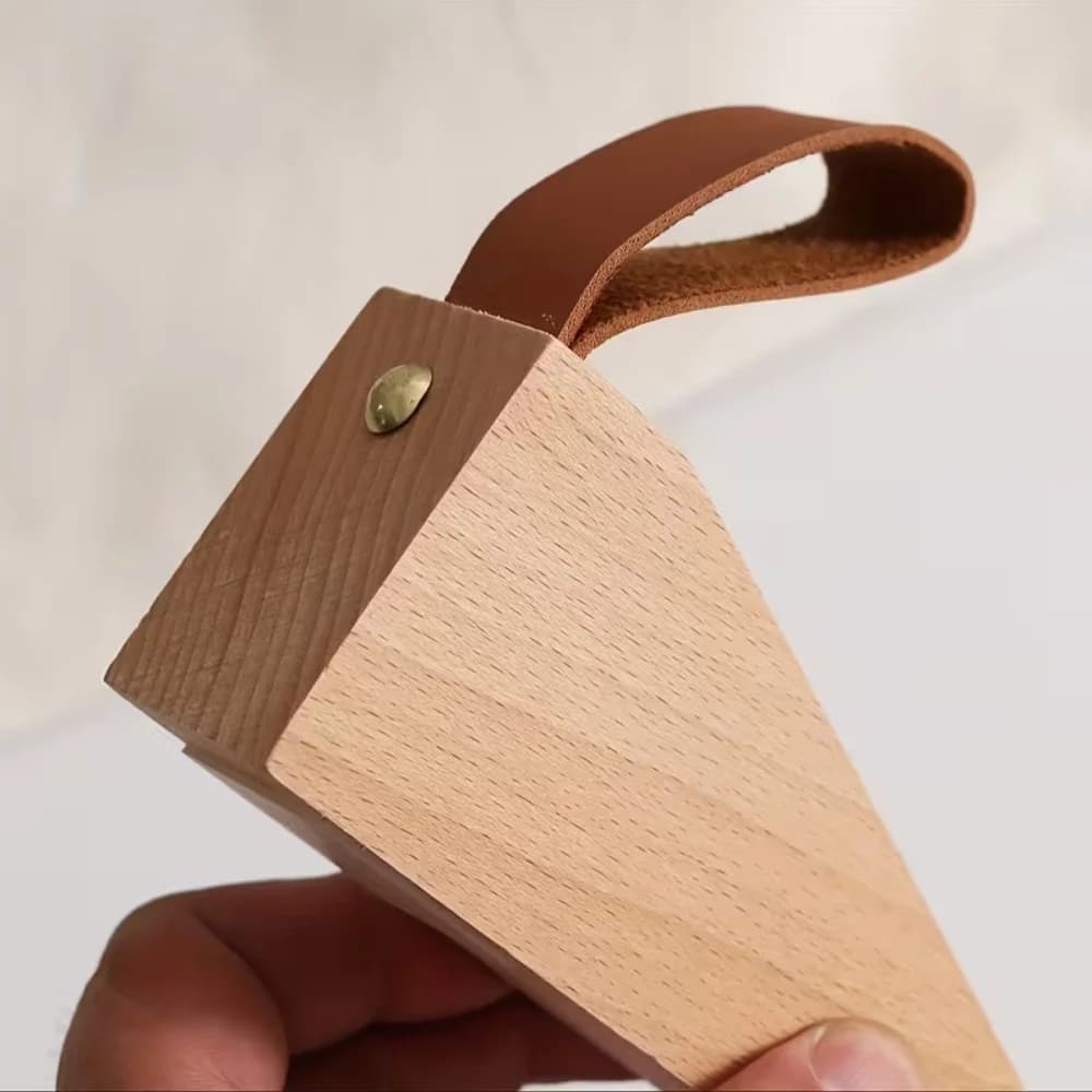 1/2 pièces Cale de porte en bois massif antidérapante et anti-collision durable pour la protection de la maison, du bureau et du couloir