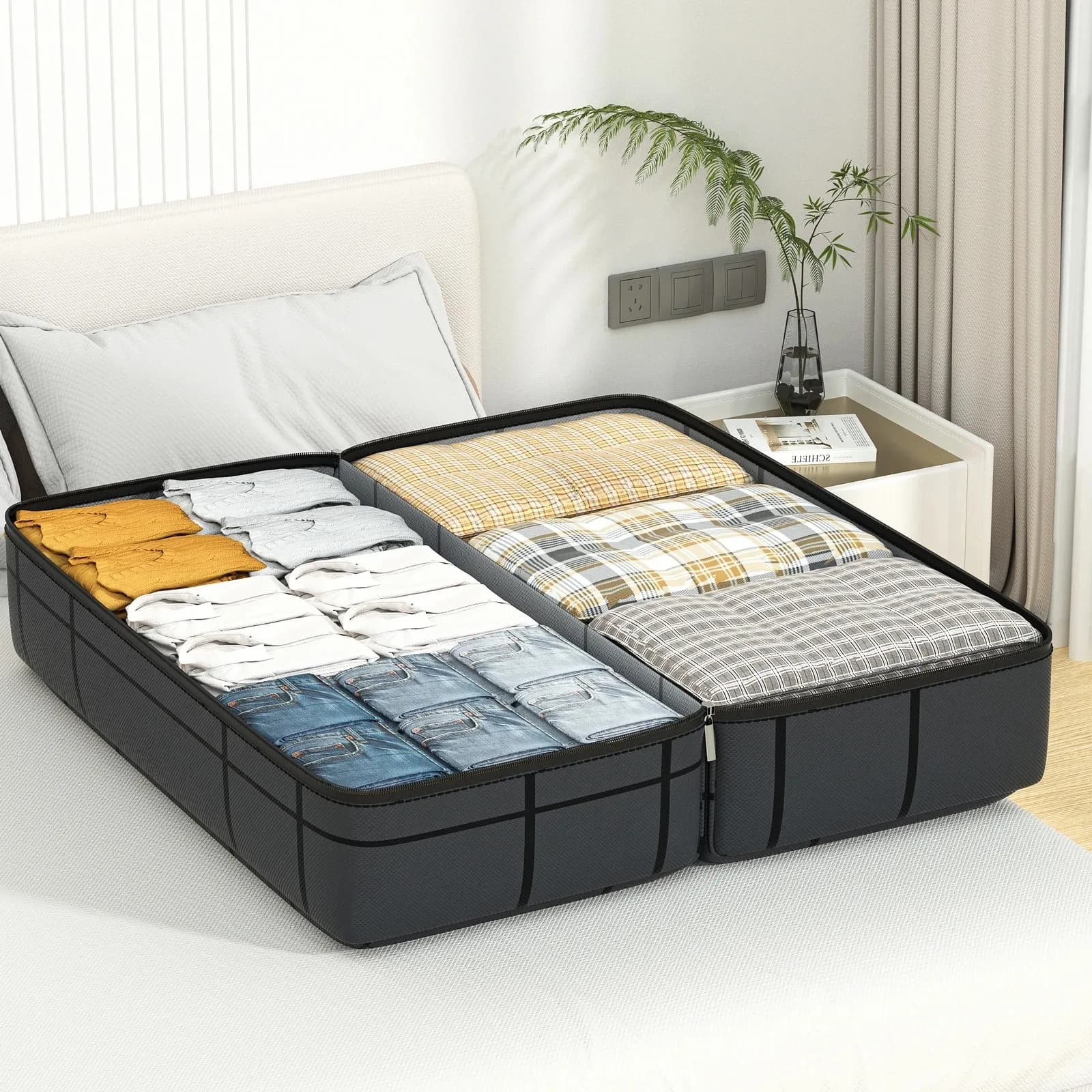 Sacs à main de rangement pour la maison, pour déplacer les voyages, dortoir, armoires, vêtements, sacs de rangement pour couettes, sacs anti-poussière pliables résistants à l'humidité