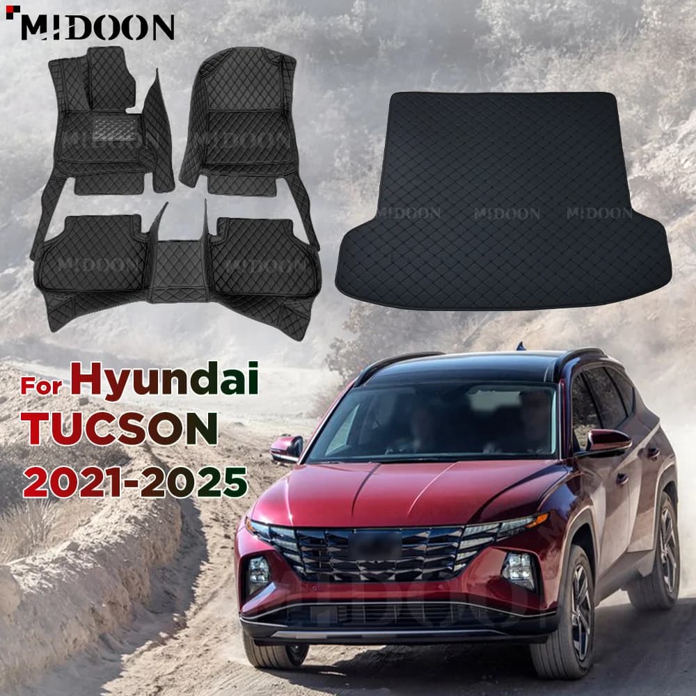 Tapis de coffre de voiture pour Hyundai TUCSON 2021 2022 2023 2024 2025, tapis de sol personnalisés, couvre-tapis, accessoires intérieurs