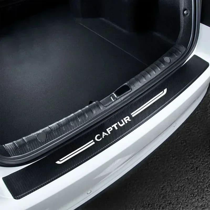 Autocollants de Film de protection pour garniture de seuil de porte de voiture, plaque de protection pour Renault CAPTUR Logo bande de seuil de coffre, autocollants imperméables