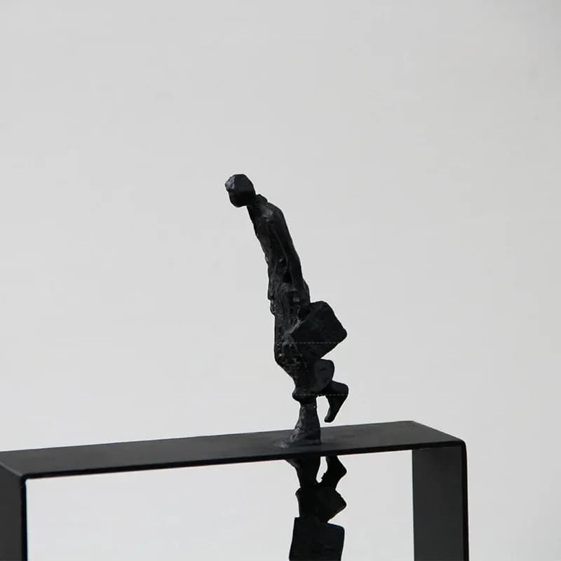 Décoration en métal, minimalisme, sculpture abstraite réfléchissante, décoration de bureau et de maison, sculpture, modèle miniature