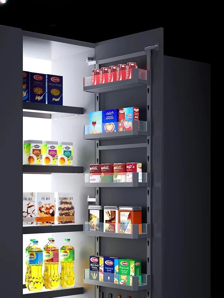 Panier de rangement d'angle pour armoire de cuisine solide, grande capacité