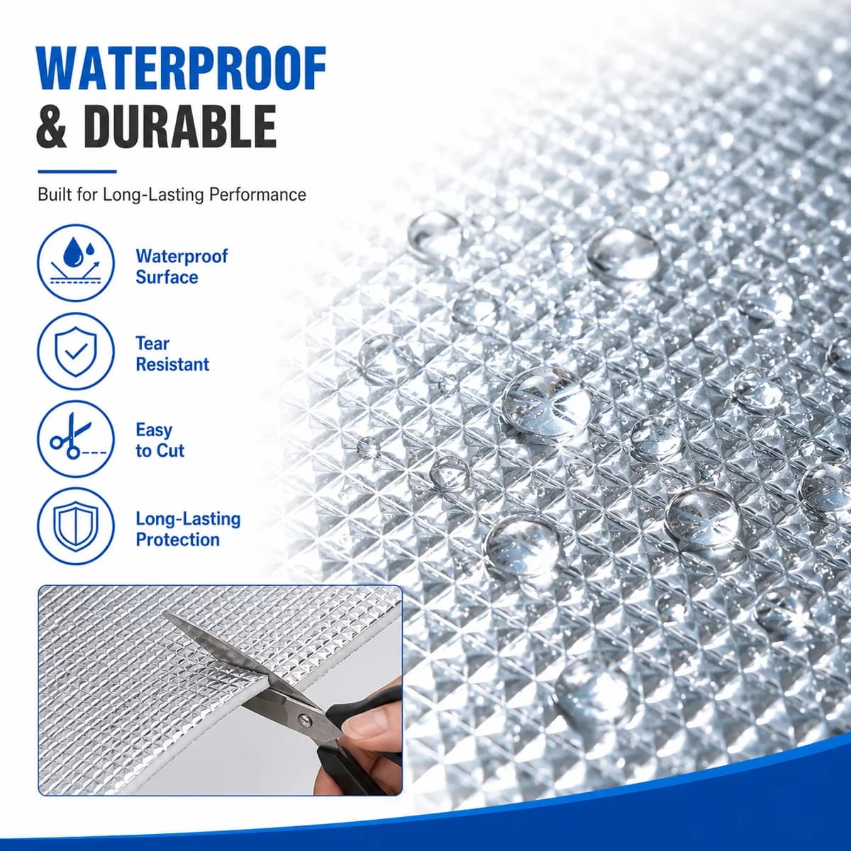 Rouleau d'isolation en aluminium réfléchissant double face 6/9 mm, coton isolant pour porte de garage, coton isolant de haute qualité