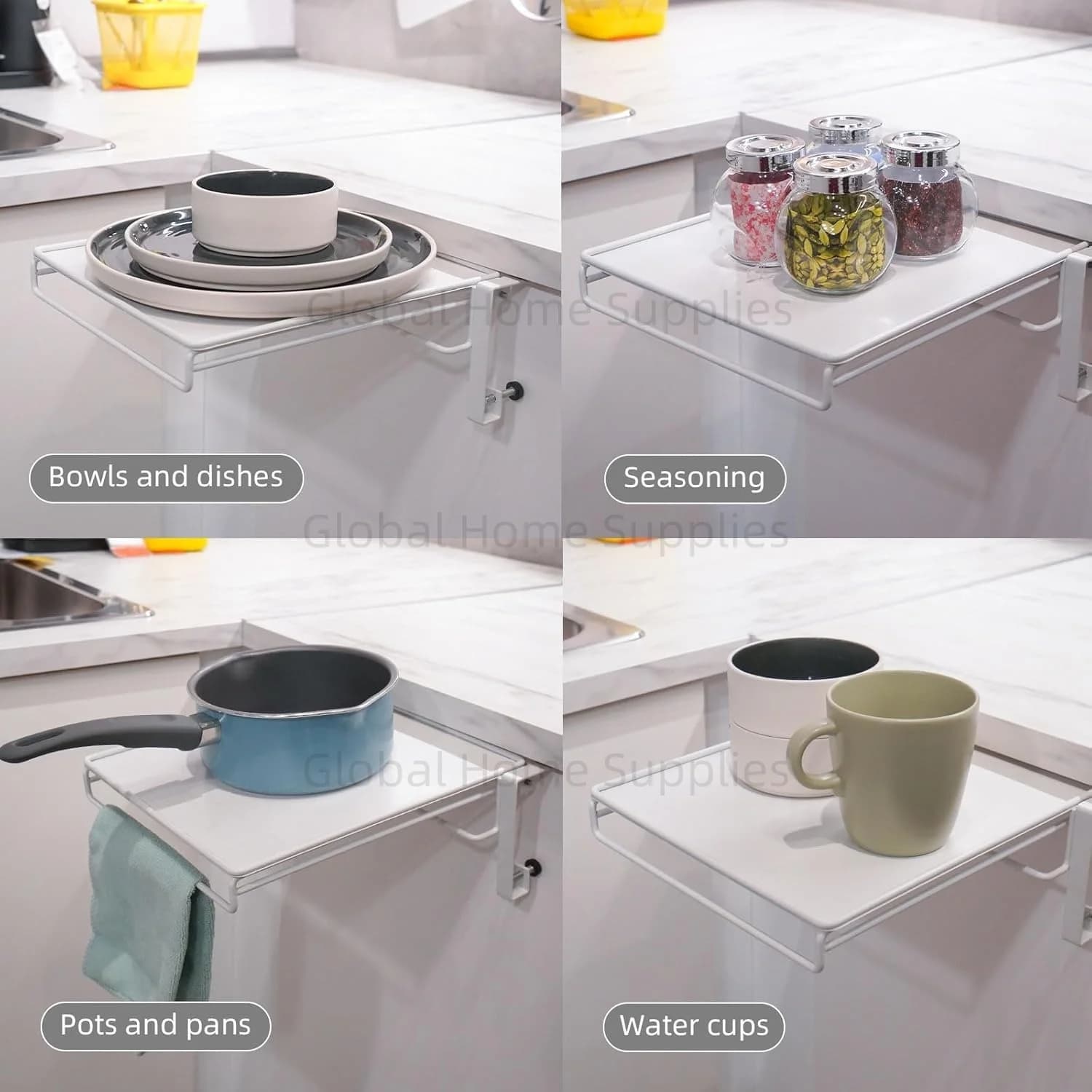 Support de rangement pour assiettes pliables, réglable, gain de place, organisateur de comptoir, séchage de plats de cuisine, empilage, résistant à la rouille, Portable