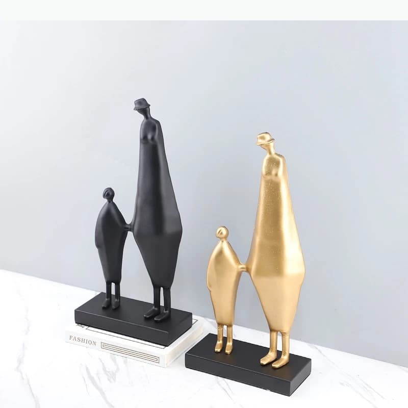 Sculpture de figurines métalliques en forme de mains entrelacées, ornements de personnages, statue humaine abstraite, artisanat de décoration intérieure, figurines miniatures