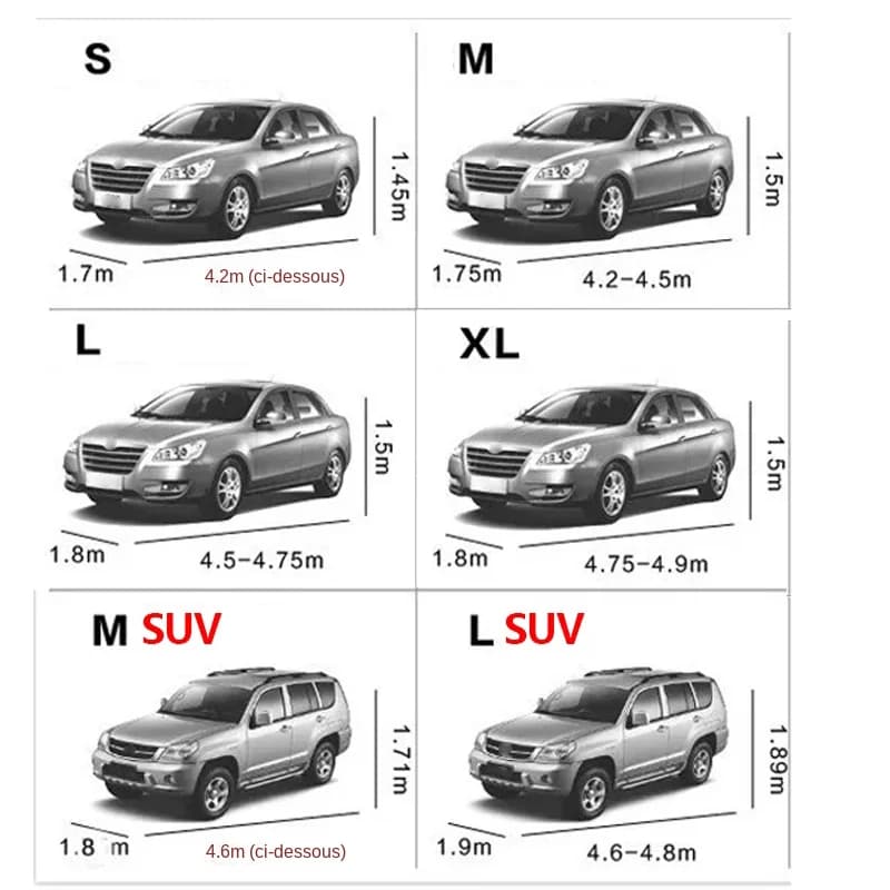 Bâches de voiture imperméables, protection complète universelle pour SUV, berline, neige, poussière, pluie, accessoires de voiture