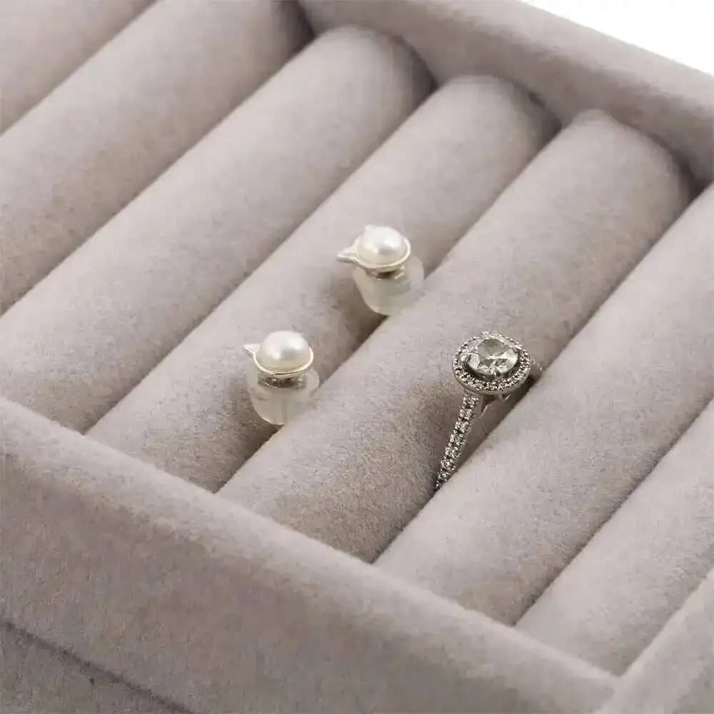 Boîte à bijoux en velours doux, MELStorage EvaluGray, Boucles d'oreilles, Collier, Pendentif, Bracelet, DIY, Nouvelle arrivée