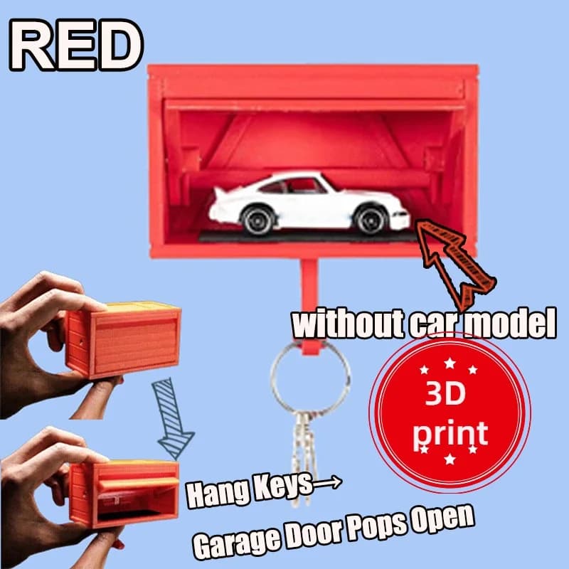 Porte-clés pour garage automobile, avec design de porte à ouverture et fermeture, permet de gagner de la place, robuste et durable, adapté aux passionnés d'automobiles, créatif.