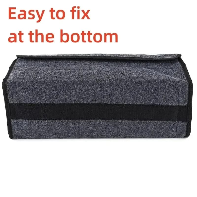 Boîte de rangement accessoires grand compartiment antidérapant coffre organisateur de rangement outil sac de rangement de voiture organisateur de coffre de voiture feutre doux