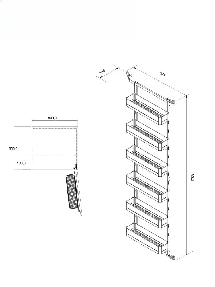 Panier de rangement d'angle pour armoire de cuisine solide, grande capacité