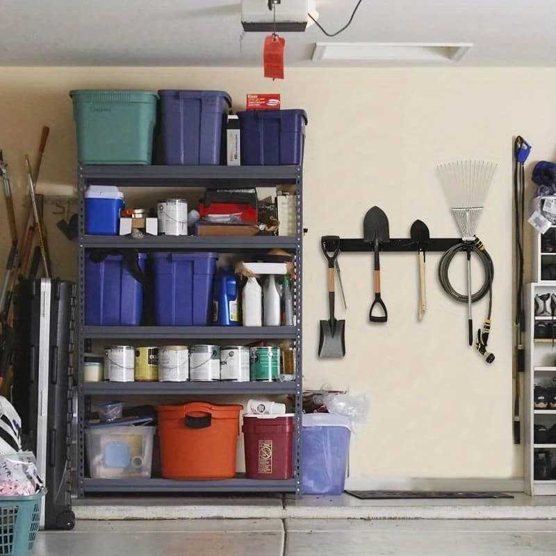 Support de rangement d'outils en métal, porte-outils de jardin de Garage mural avec vis d'installation pour pelles, houes et outils de jardinage