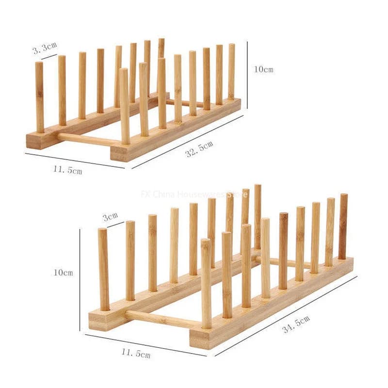Étagère de rangement multifonctionnelle en bois pour assiettes, tasses, casseroles, couvercles et égouttoir – Organisateur de cuisine