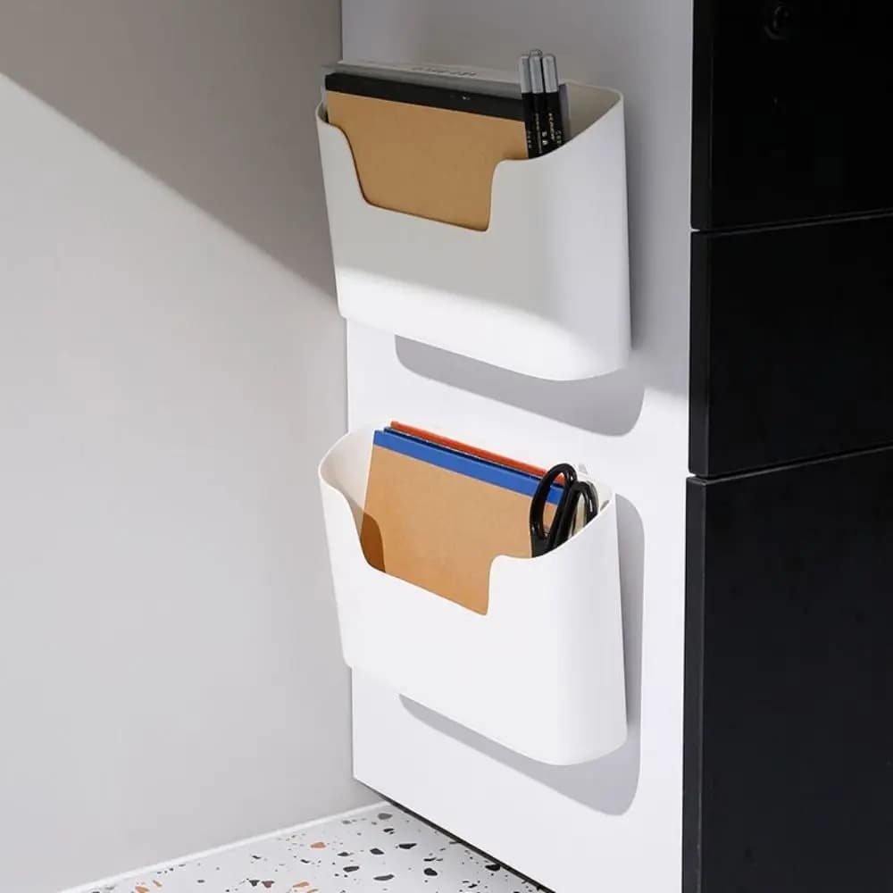 Boîte de Rangement Murale Durable T1, Rangement de Cuisine Domestique, Armoire Blanche, Multifonctionnelle, Film Alimentaire