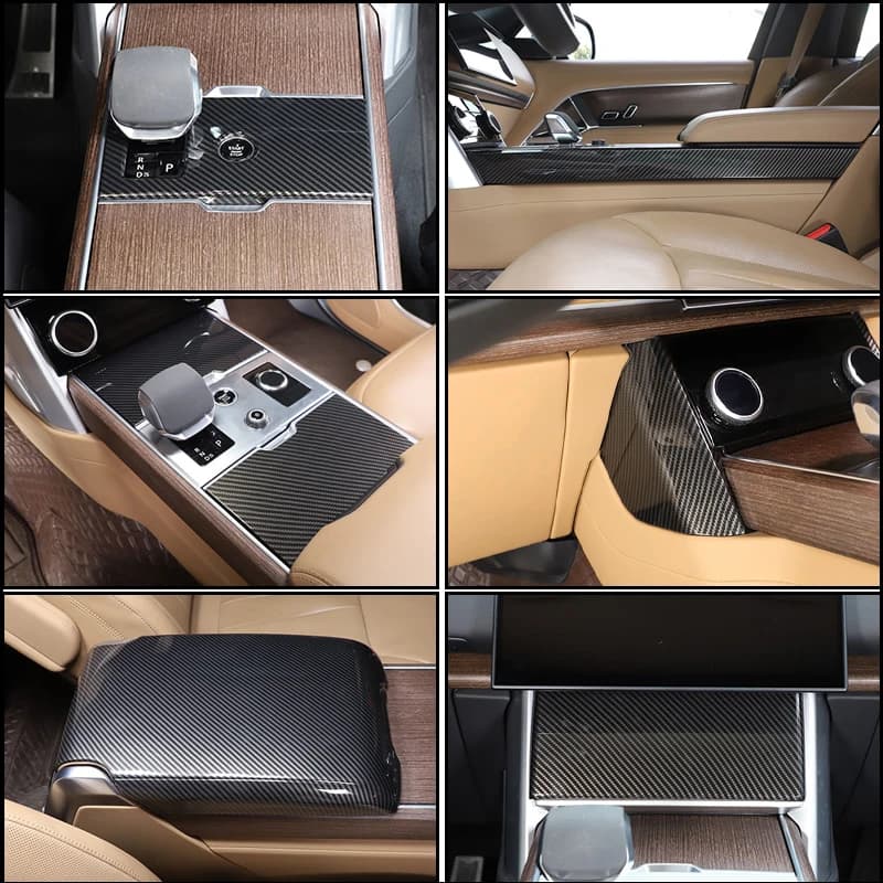 Pour Land Rover Range Rover Vogue L460 2023+ - Cadre de décoration intérieure de voiture en fibre de carbone ABS, autocollants décoratifs, accessoires