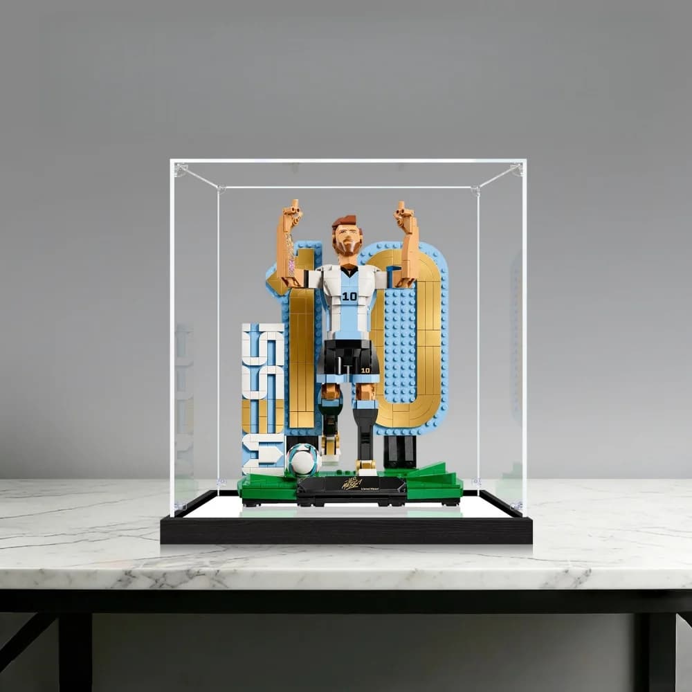 Nouvelle boîte de présentation anti-poussière de 3 mm pour le modèle Lego 43015 Lionel M-Soccer Legend, boîte de rangement, organisateur (le set Lego n'est pas inclus)