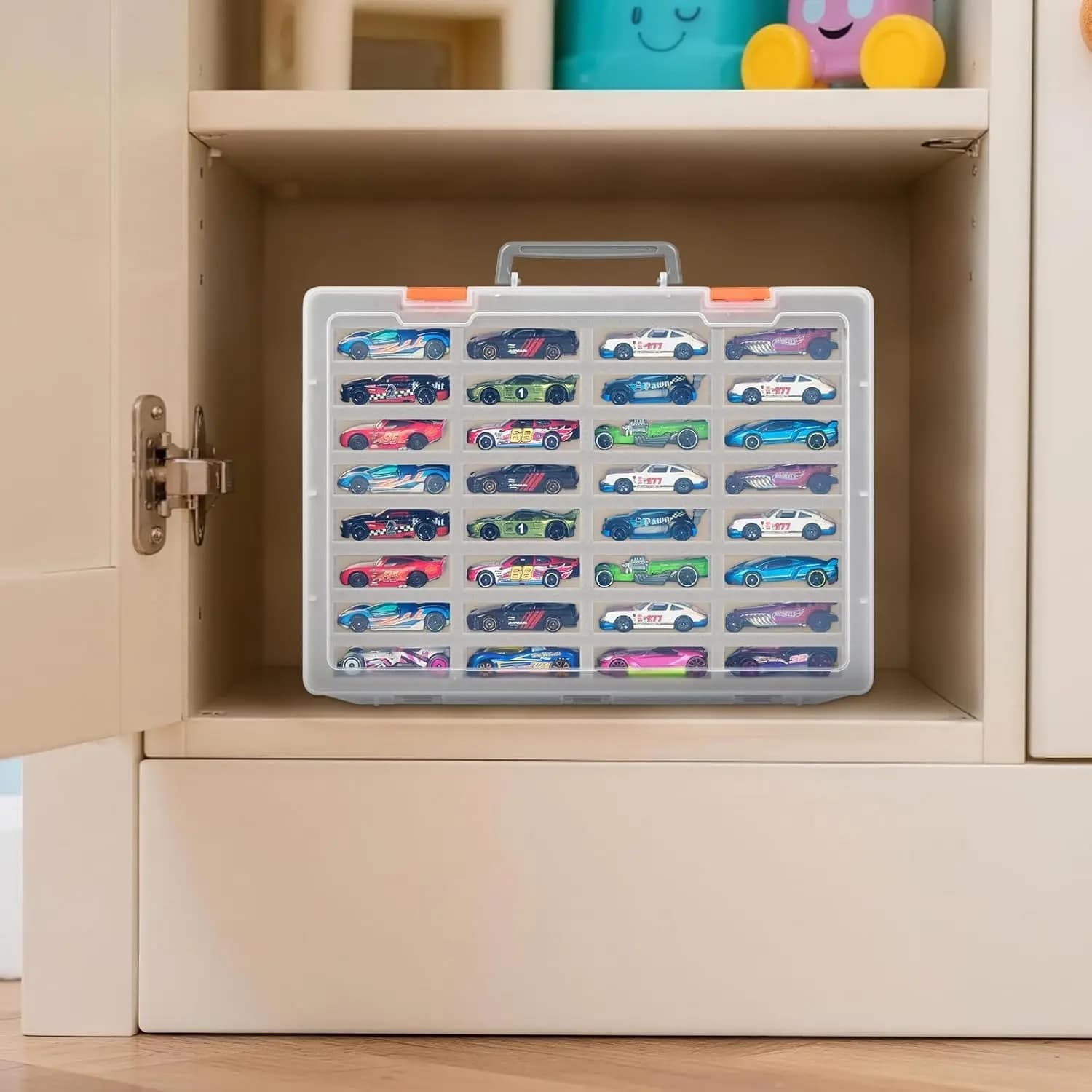 Organisateur de rangement pour voitures miniatures : 32 emplacements en mousse, vitrine 1/64 pour Hot Wheels/Matchbox/autres. Support mural pour voitures miniatures