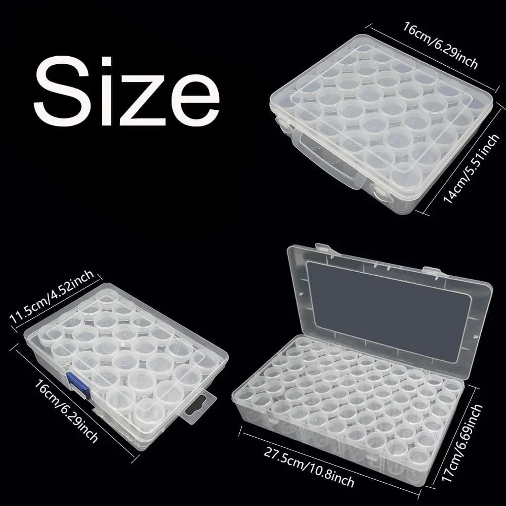 Boîtes de rangement pour peinture diamantée (24/30/60 bouteilles), incluant des autocollants numérotés, des autocollants d'étiquetage, des outils d'organisation et de rangement DIY.